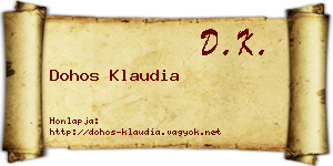 Dohos Klaudia névjegykártya